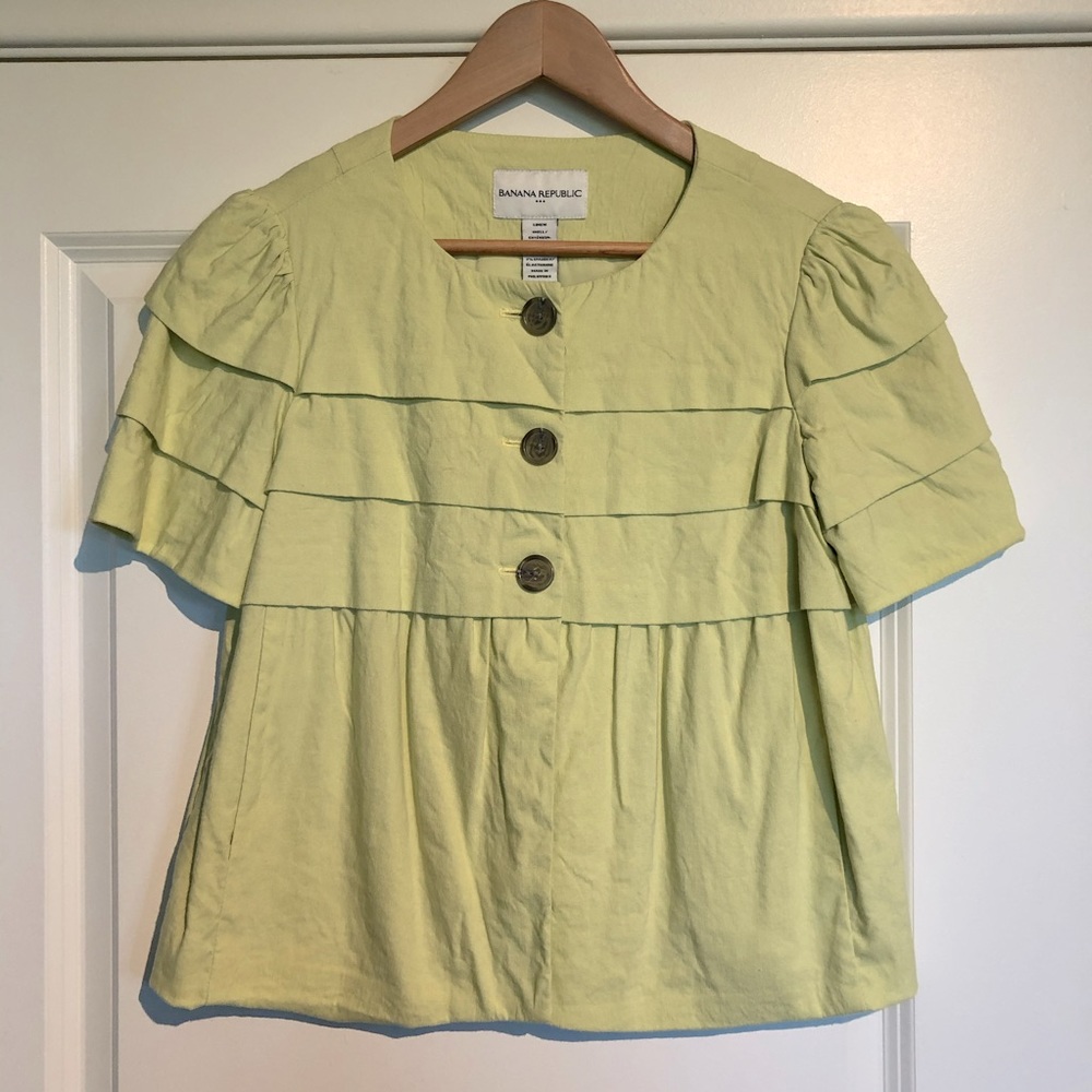 Green Banana Republic Short Sleeved Jacket Size 0